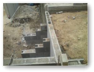 Mauern mit Schalungssteine