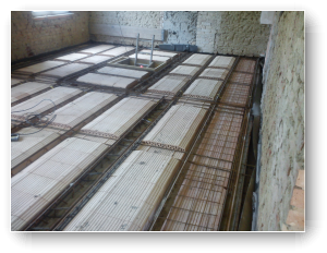 Ziegeleinhangdecke eisen verlegen