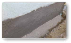 verputzen und dichtschlemme Aqfin aufbringen