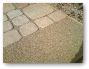 Kaminplatz Platten verlegen in Kunsthartz