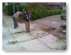 Vorbereiten vom Pflaster